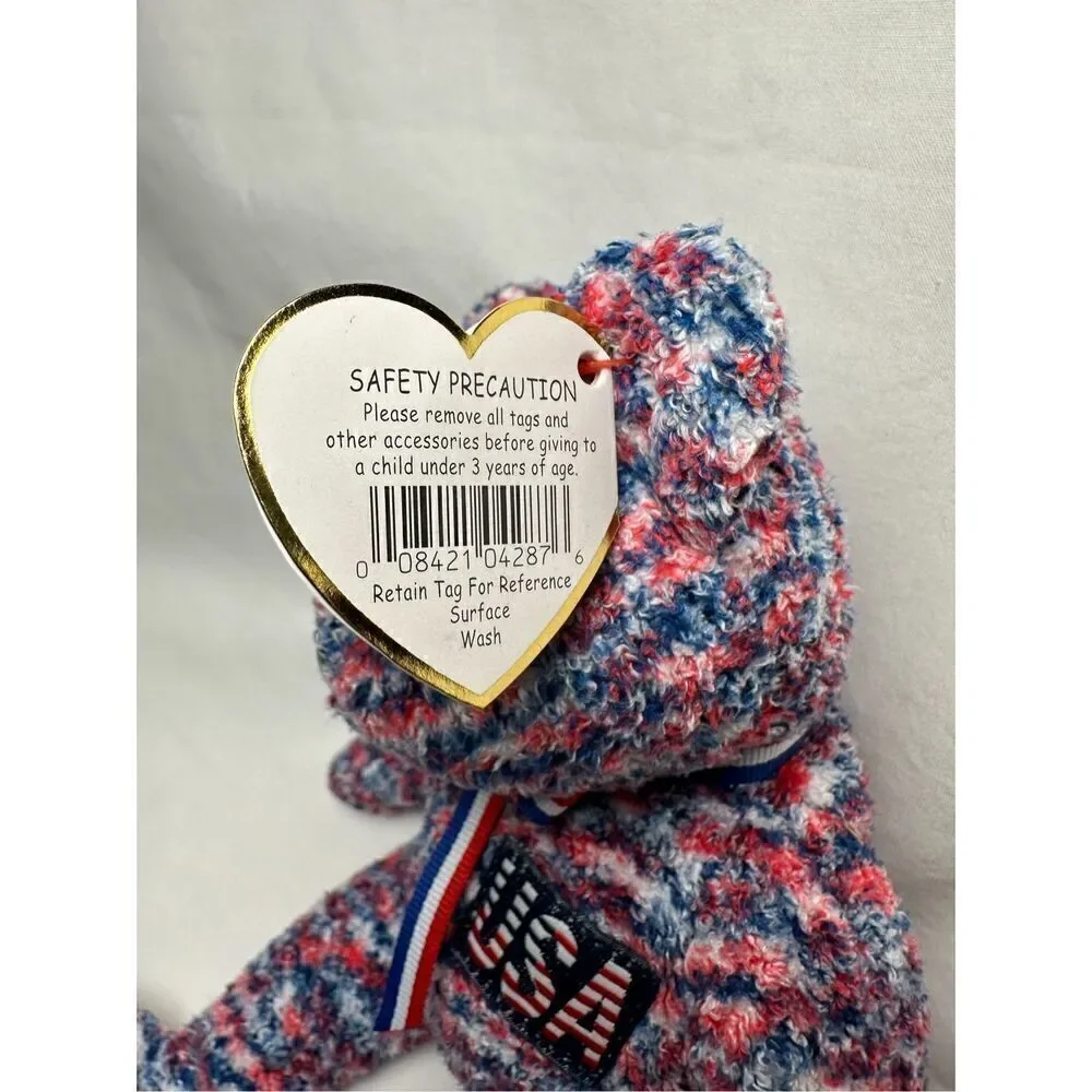 RARE Ty Beanie Baby USA 2000 Bear Proud To Be An American TAG ERRORS Retired #44 - Picture 7 of 7
